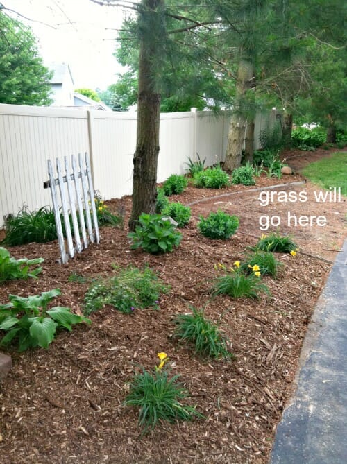 planting bed by garage