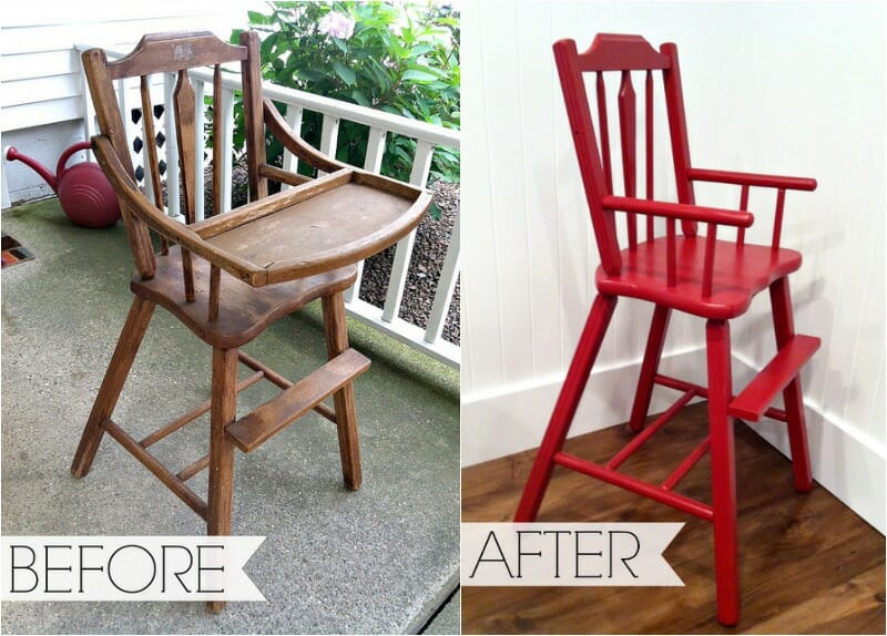 antique highchair transformation