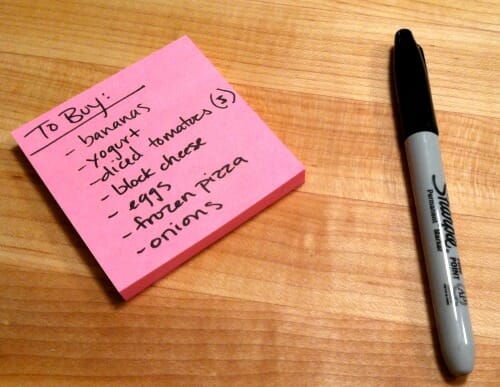 grocery list