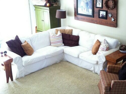 our slip covered sofa