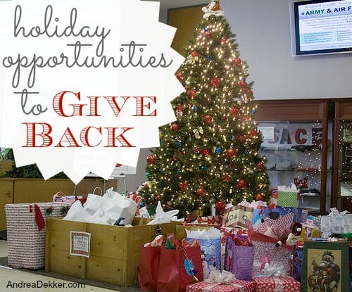 holiday opportunities to give back