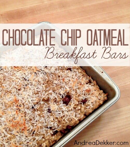 chocolate chip oatmeal breakfast bars