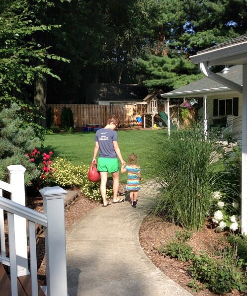 watering the yard with nora