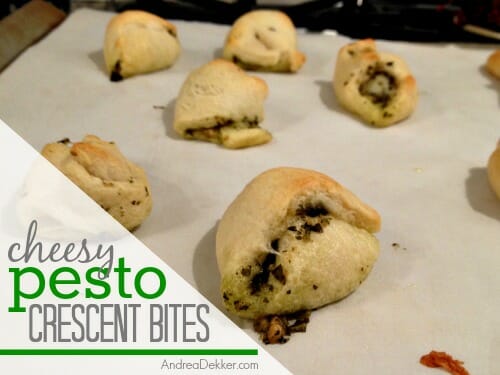 cheesy pesto crescent bites