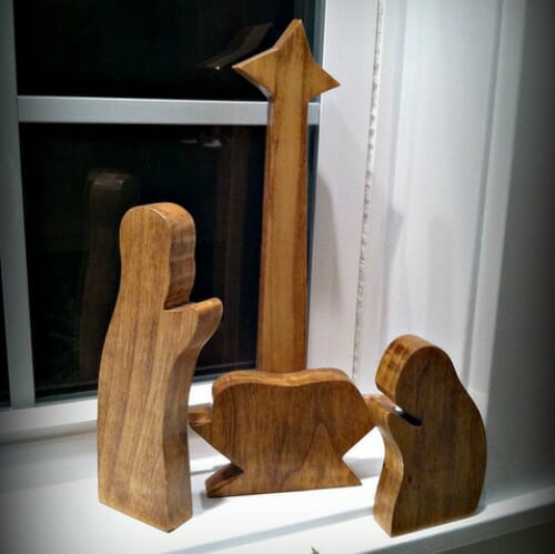 wooden nativity