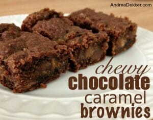 Chewy Chocolate Caramel Brownies | Andrea Dekker