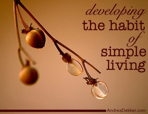 developing the habit of simple living