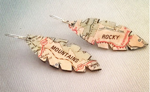 map earrings