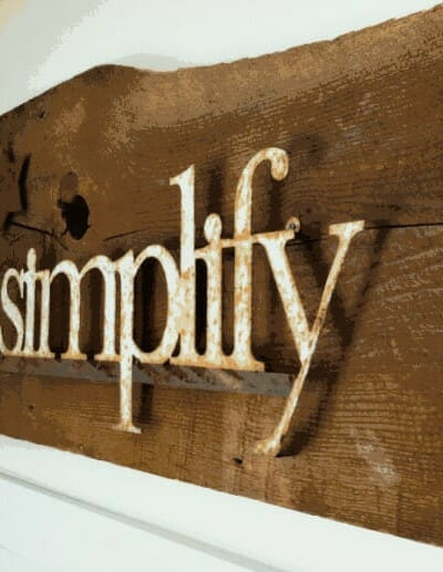 wooden simplify sign