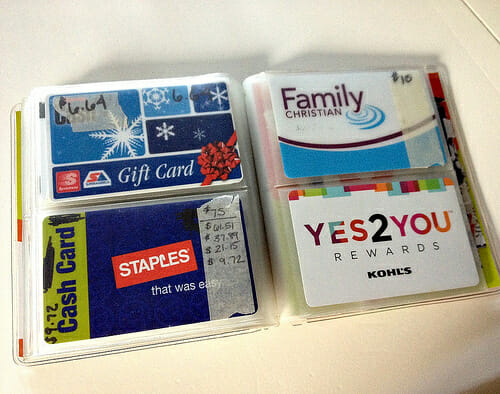 organized gift cards