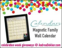 Family Wall Calendar Giveaway on andreadekker.com