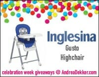 Inglesina Highchair Giveaway on andreadekker.com