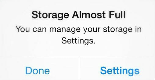 low storage message