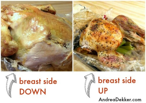 how to roast a juicy turkey breast side down