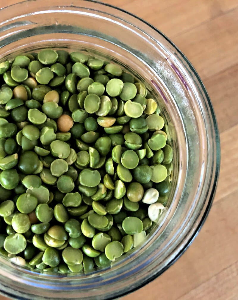 mason jar filled with split peas