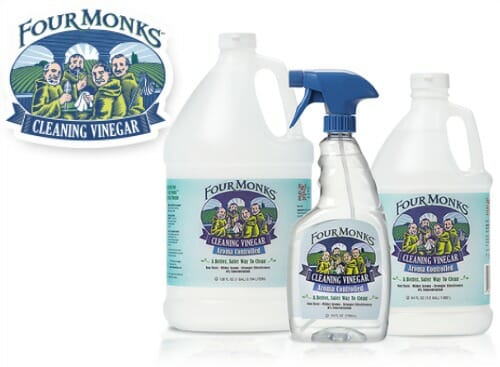 four monks cleaning vinegar