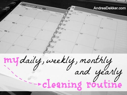 Daily Weekly Monthly Cleaning Chart