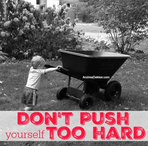 Don T Push Yourself Too Hard Andrea Dekker