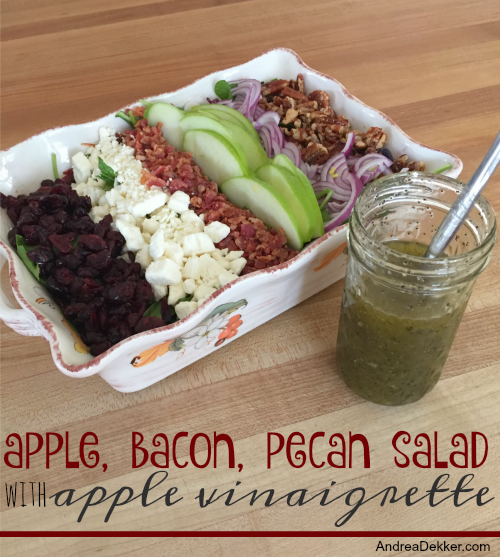 apple bacon pecan salad with homemade vinaigrette