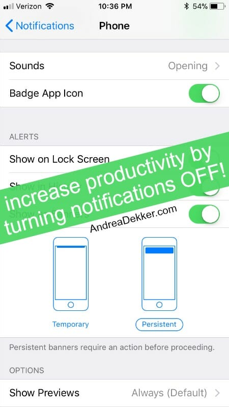 increase productivity by turning notifications off