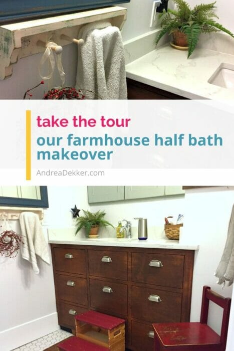 farmhouse half bath makeover