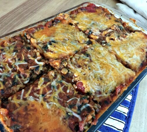 easy homemade lasagna with lots of veggies