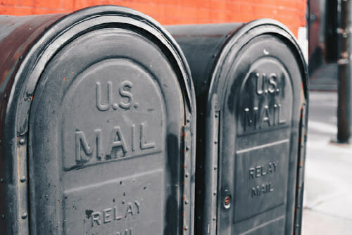 black mailboxes