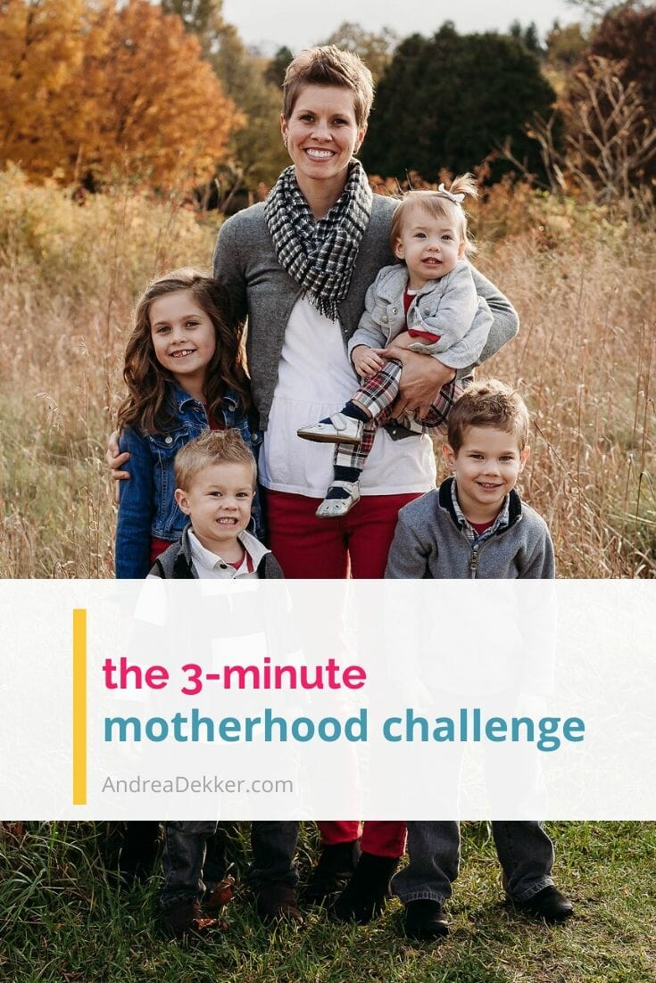 3-minute motherhood challenge via @andreadekker