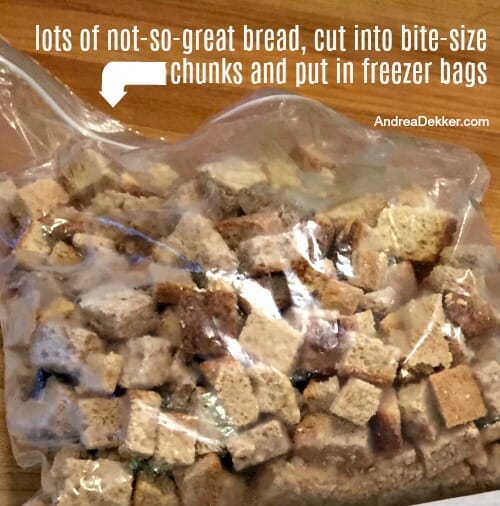 extra bread chunks in the freezer