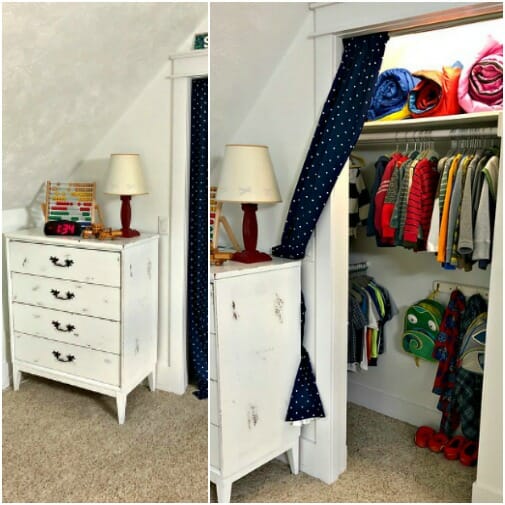 closet with sloped ceilings