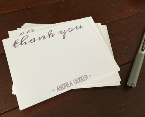 simple thank you card 