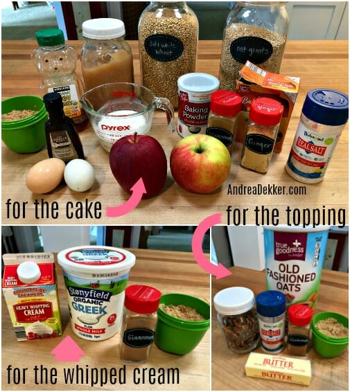 ingredients for whole grain apple cake