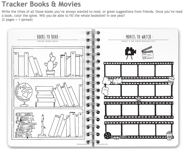 book and movie tracker pages