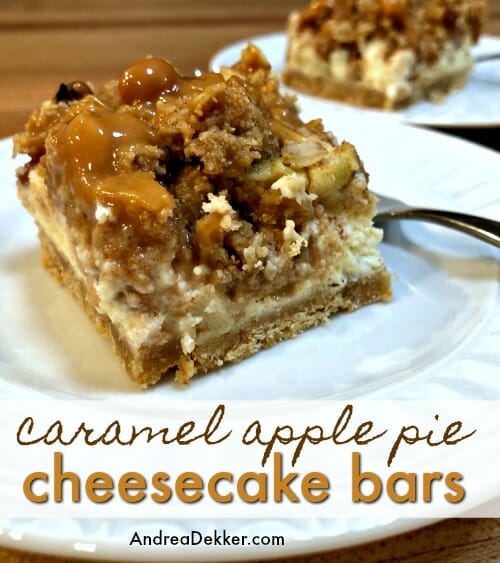 caramel apple pie cheesecake bars