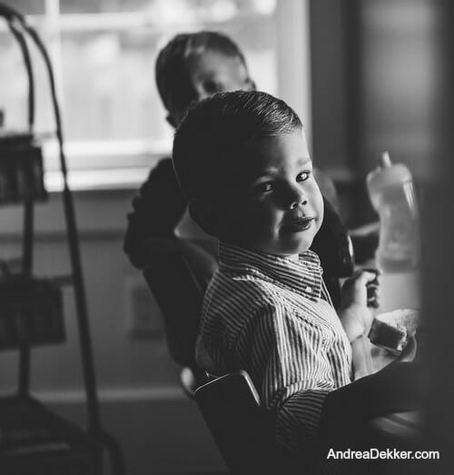 children eating at the table