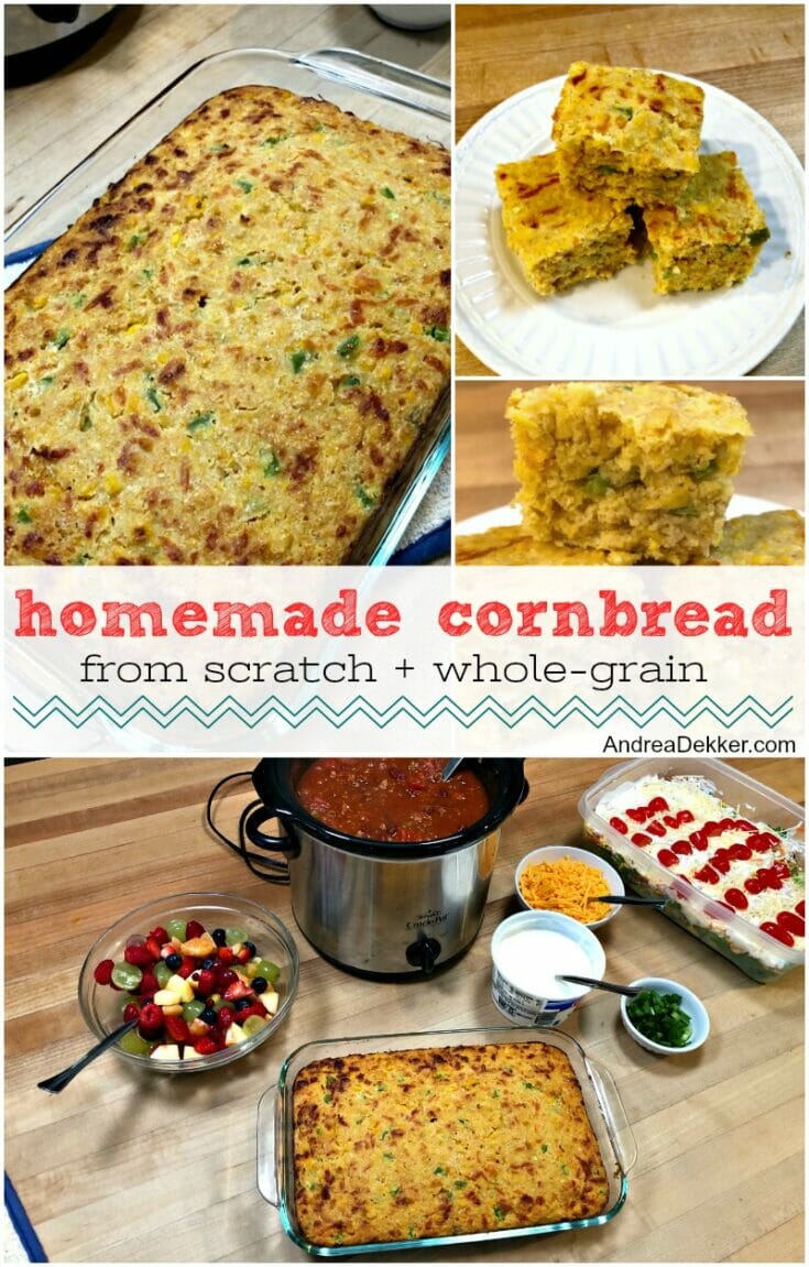 Homemade Cornbread From Scratch (whole grain) | Andrea Dekker