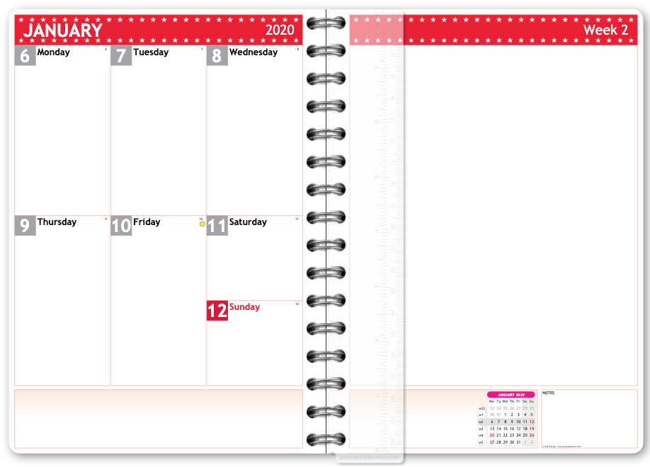 new personal planner page layout