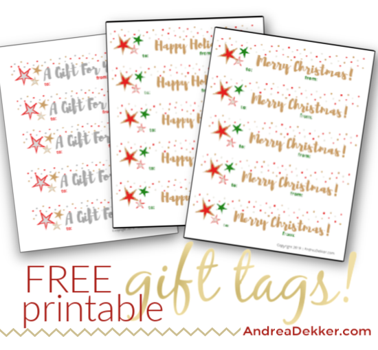 free printable holiday gift tags