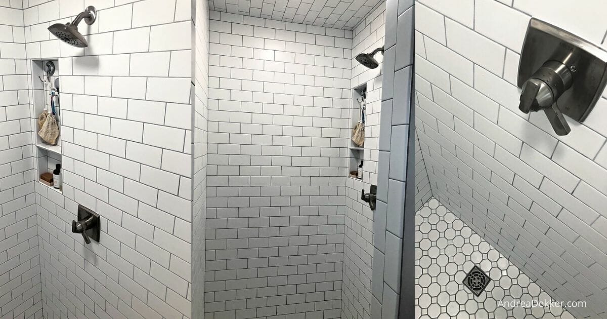 Walk In Shower For A Farmhouse Bathroom, Pictures Of Tiled Walk In Showers