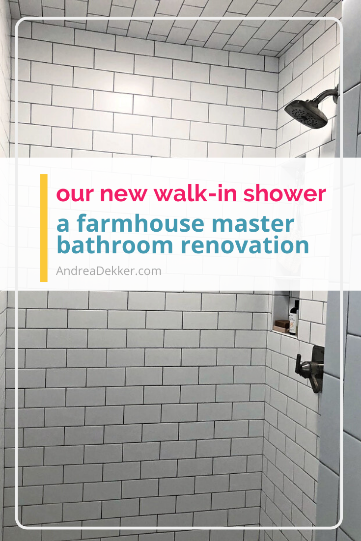 farmhouse bathroom shower renovation via @andreadekker