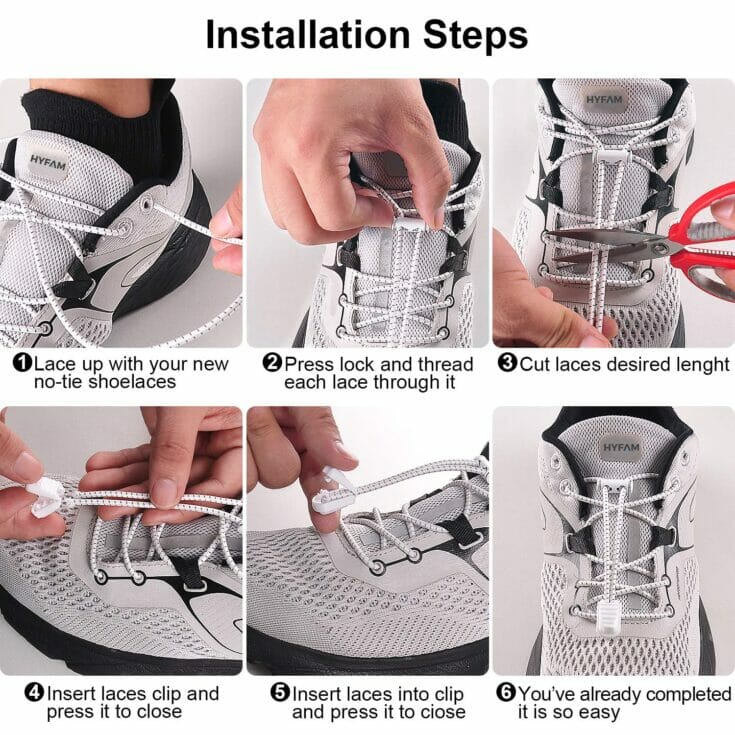 how to install no-tie shoe laces