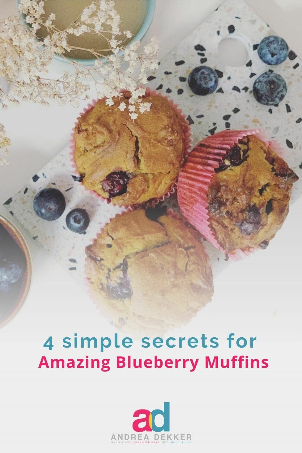 You'll be mom of the year when you serve these quick and easy blueberry muffins for breakfast -- no one needs to know how effortless they are to prepare! via @andreadekker