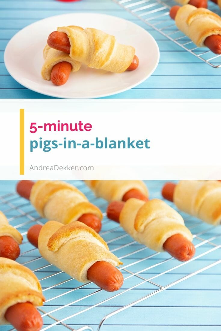 These homemade pigs in a blanket are ready for the oven in 5 minutes and are an ultra-simple weeknight meal that will get the family around the table together! via @andreadekker