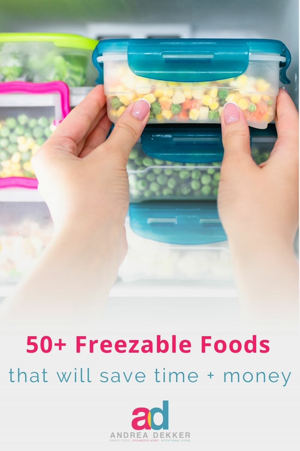 Learn how to freeze more than 50 freezable foods to save time in the kitchen, eliminate extra trips to the grocery store, and reduce wasted food.  via @andreadekker