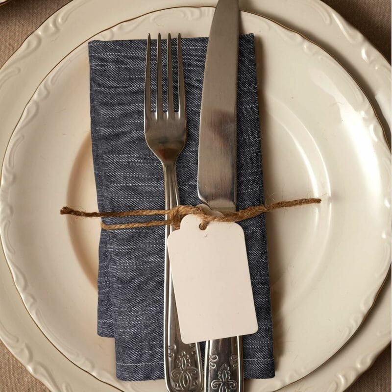 cloth napkins on a dinner plate