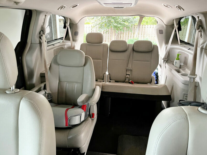 clean and organized minivan