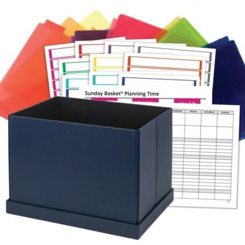 sunday basket paper organizing system