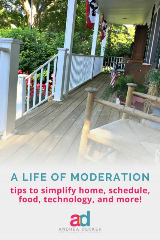 a life of moderation