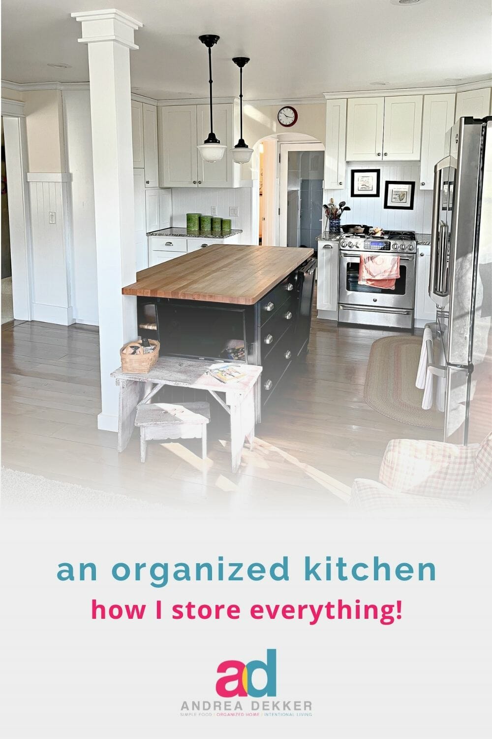 Take a tour of our farmhouse kitchen -- every cabinet and drawer -- and get inspired to tackle your own kitchen organization! via @andreadekker