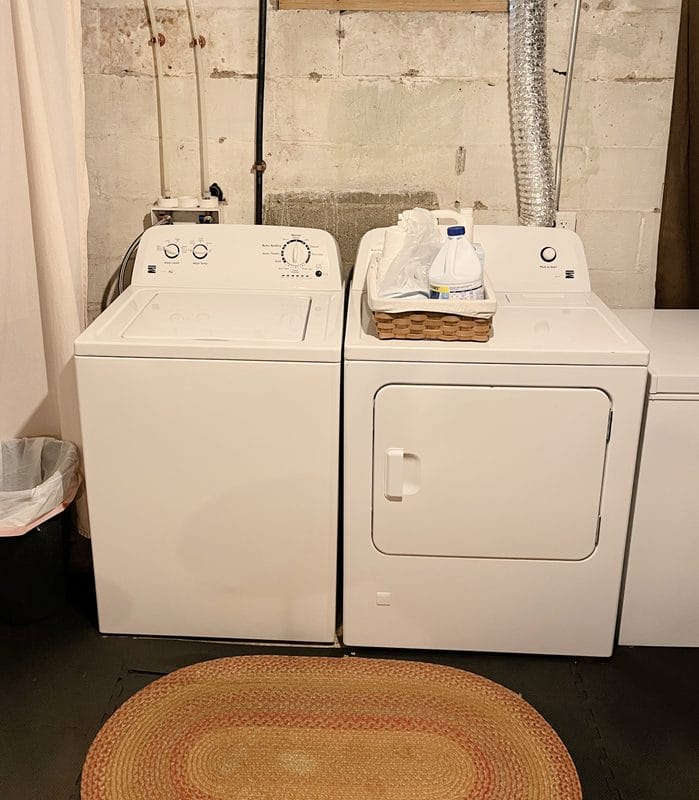 basement laundry area